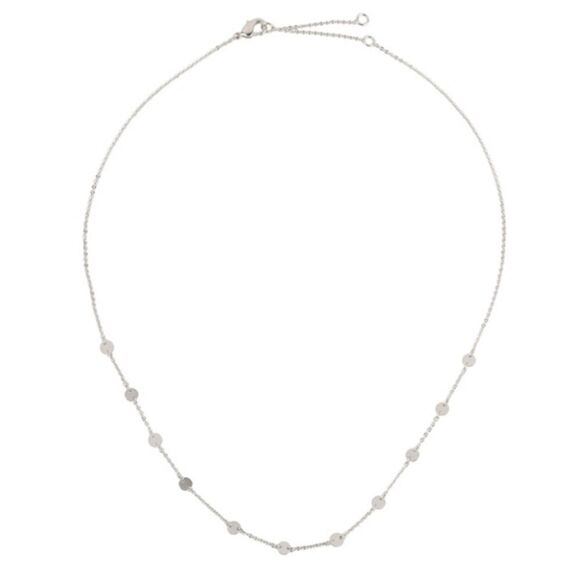 White Gold Dipped Disc‎ Necklace - Picture 2 of 3